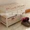 Solid Wood Furniture shoes changing stool with drawer