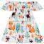 2017 summer latest girls dress style yellow pineapple printing kids birthday dresses baby girl clothes
