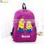 cute minion cartoon school backpack for kids