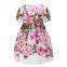 2017 Wholesale rose printed family mother and daughter fitted dress