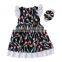 Summer hot sale flower girl dress boutique baby girl party dress with matching headband