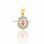 14kt Two Tone Plated Mary CZ Religious Pendant