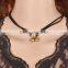 Vintage twist charm velvet necklace diy black choker velvet necklace for her love gifts 2016
