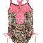 Tiger Head Print 1pc Little Girl Swimsuits