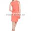 Energetic orange plain high quality slim fashion women dress