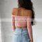 Runwaylover 5458 Hot Sale Ladies Sexy Slash Neck Sexy Ladies Crop Top