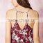 2016 guangzhou Top selling printed cotton summer fashion spaghetti strap ladies western tops