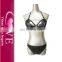 Black Eyelash Lace Sheer Cage Strappy Bra Lingerie For Women