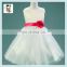 Children Party White Gown Tulle Hot Pink Flower Girl Dresses HPC-3120