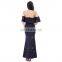 Navy Blue Off Shoulder Women Maxi Dresses On sale