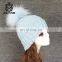 fashion knit beanie wholesale fashion winter hat with pompom 100% wool knitted beanie hat