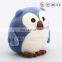Fat Round Plush Owl Fluffy Blue Stuffed Cute Soft Toy With Embroidery Eyes