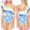 2017 Wholesale Swimwear Lady Summer Saxi Printing Bikini High Waist