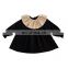 6679/Wholesale lotus leaf collar baby girls color blocking dress designs high quality kids dress