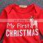 hot sale winter clothes red long sleeves girls christmas baby