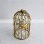 Mosaic Gold Metal Bird Cage Candle Holders