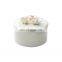 White Ceramic Jewelry Case Ring Holder Trinket Jewel Box with Handmade Gild Edge Ceramic Flower Lid for Wedding Anniversary