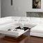 Wholesale u shape white chaise large sectional leather sofa with led light