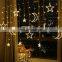 Release Holiday Moon Star New Curtain String Decorative Outdoor LED Lights Christmas