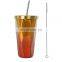 Custom Sealed 16oz Stainless Steel Vacuum Insulated Straw Tumbler cups with Lid