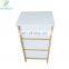 White Painting Bamboo framed Wooden Side Organizer Storage Bathroom cabinet with 3 Drawers