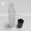 10ml frosted white roll on bottle with black plastic cap