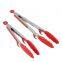 Premium quality anti slip stainless steel handle black locking kitchen tongs silicone food tong
