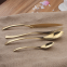 Standard Quality And Decorative Design Gold Plated Cutlery Set With New Simple Look Design Metal Flatware Sets