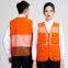 Customized logo for multi pocket safety vest, customizable high gloss reflective vest
