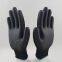 Black Polyester Knitted Black PU Palm Coated Safety Work Gloves Anti-static Comfortable Wearing Breathable