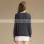 Designs For Girls Round Collar Slim Fit Deep gray Jacquard 100% Cashmere Sweater