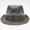 Check pattern unisex hat fedora