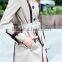 2016 women spring and autumn jacket long trench coat contrast color overcoat