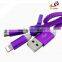 High Quality Colorful Fast Charging 2 in 1 USB Cable Zipper