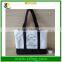 Beige Black blank canvas bag with handle cotton tote bag