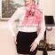 Ladies 100% silk chffion funcky printing long scarf