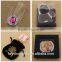 Metal round brown bag hanger hook , epoxy sticker logo bag holder
