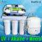 Compact Reverse Osmosis Filtration Mineral Purifying 7-Stage UV RO Water Filter System for Home