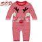 Long Sleeve Red Stripe Deer Pattern Infant Baby Christmas Sleep Jumpsuits And Rompers