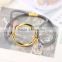 2016 Fashion Cube Flash Crystal Metal Circle Double Hair Rope Elastic Ponytail Holder Hair Clip Accessories For Women & Girls