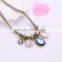 Full Tiny Austrian Crystal Big Water Drop Design Rhinestone and Opal Round Statement Necklaces & Pendants for Women Jewelry