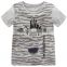 2016 high quality ODM 100% cotton grey children T-Shirt with pattern for 18 months to 6 years old baby kids