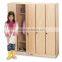 Golden small children clothes storage cabinet with mirror/metal kids toy cabinet