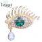 body jewelry alloy eye rhinestone and pearl brooch jewelry for women