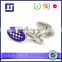Hot elliptical copper cufflinks purple enamel cufflinks