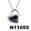 fashion austria crystal interlocking sideways heart necklace