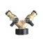 3/4" BSP Threaded 2 Way Y Brass Tap Manifold Water Hose Splitter,Turn One Tap Into Two