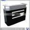 Tailor made powder coated metal reception counter with leveler