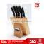 5PCS kitchen knife set with forged handle in block