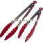 factory whosale Premium Silicone Food Tong Set of Two 9 and 12 Inch Red
